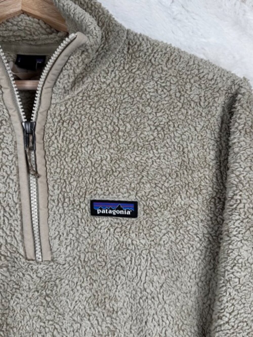 Patagonia Los Gatos Womens Size Small 1/4 Zip Fleece Jacket Beige Fluffy 25236 - Picture 3 of 9